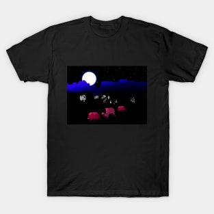 They Walk By Night Desert Landscape T-Shirt